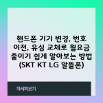 핸드폰 기기변경, 유심칩 교체하고 요금 절약(SKT KT LG 알뜰폰)