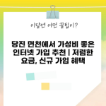 당진 면천에서 가성비 좋은 인터넷 가입 추천 | 저렴한 요금, 신규 가입 혜택