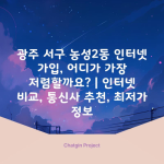 광주 서구 농성2동 인터넷 가입, 어디가 가장 저렴할까요? | 인터넷 비교, 통신사 추천, 최저가 정보