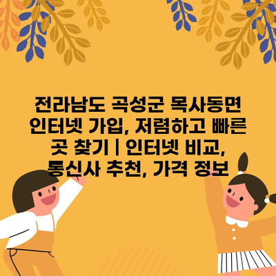 전라남도 곡성군 목사동면 인터넷 가입, 저렴하고 빠른 곳 찾기 | 인터넷 비교, 통신사 추천, 가격 정보