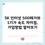 SK 인터넷 500메가와 1기가 속도 차이점, 가입방법 알아보기