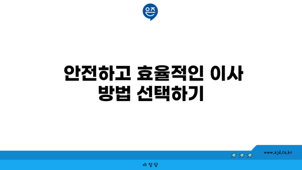  안전하고 효율적인 이사 방법 선택하기