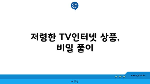 TV인터넷결합상품 요금 절약 팁 | 비교, 선택 가이드