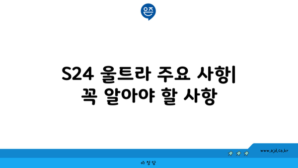 갤럭시 S24 울트라 가격 | 공시 지원금 | 성지 | 간략 팩트 체크