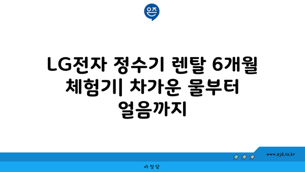 LG전자 정수기 렌탈 6개월 리뷰의 모든 것 (냉온 얼음, 스윙, 듀얼, 퓨리케어, 오브제 빌트인)