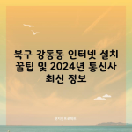 인터넷 설치 꿀팁 및 2024년 KT SK LG 통신사 최신 정보