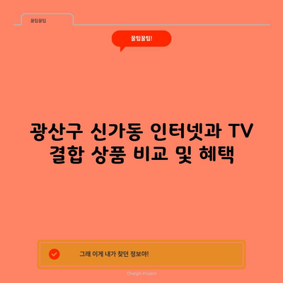 광산구 신가동 인터넷과 TV 결합 상품 비교 및 혜택