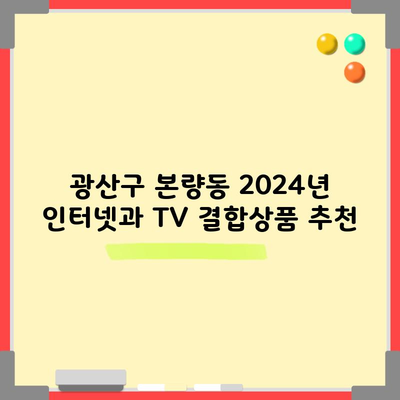 2024년 KT SK LG 인터넷 TV 결합상품 비교 및 추천