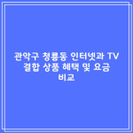 관악구 청룡동 인터넷과 TV 결합 상품 혜택 및 요금 비교