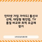 인터넷 가입 가이드| 대칭형 비대칭형 확인 및 최적 요금제 찾기