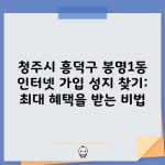 청주시 흥덕구 봉명1동 인터넷 가입 성지 찾기: 최대 혜택을 받는 비법