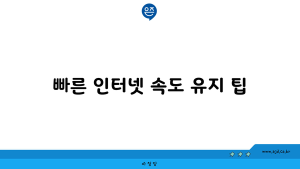 빠른 인터넷 속도 유지 팁