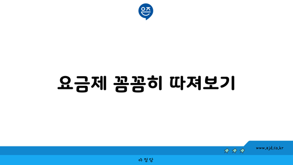 요금제 꼼꼼히 따져보기