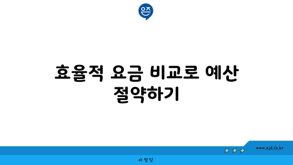 효율적 요금 비교로 예산 절약하기