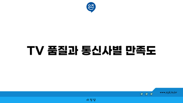 TV 품질과 통신사별 만족도