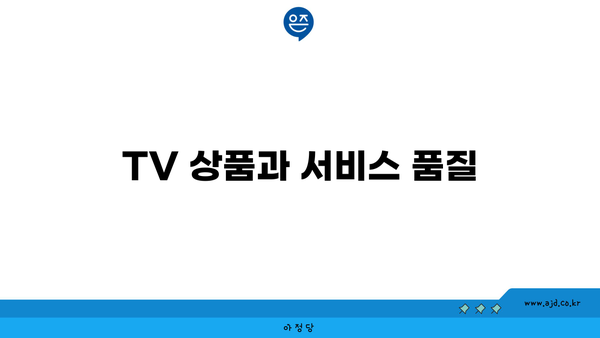 TV 상품과 서비스 품질