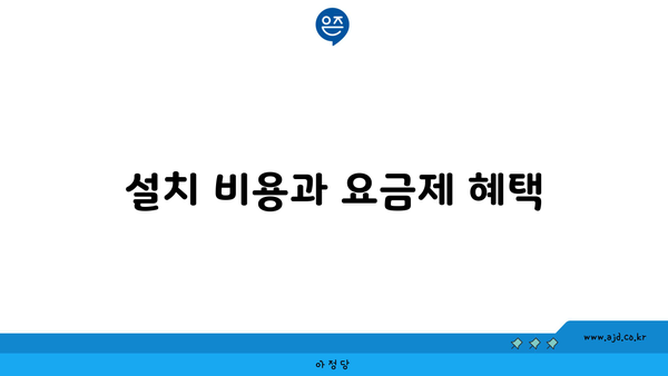 설치 비용과 요금제 혜택