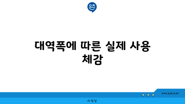 대역폭에 따른 실제 사용 체감