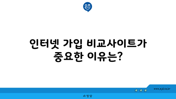 인터넷 가입 비교사이트가 중요한 이유는?