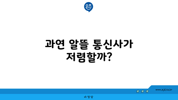 과연 알뜰 통신사가 저렴할까?