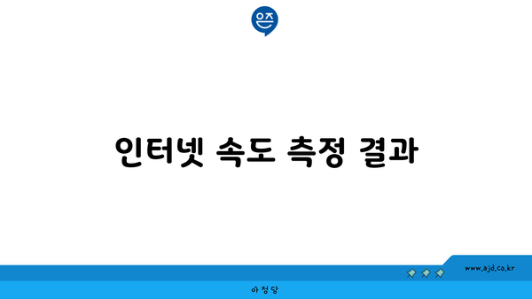 인터넷 속도 측정 결과