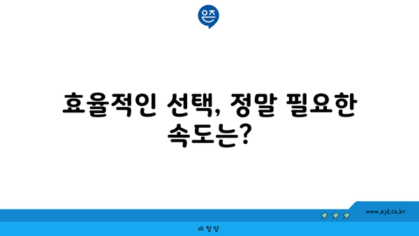 효율적인 선택, 정말 필요한 속도는?