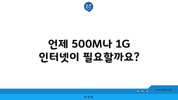 언제 500M나 1G 인터넷이 필요할까요?