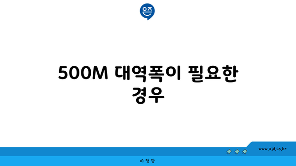 500M 대역폭이 필요한 경우