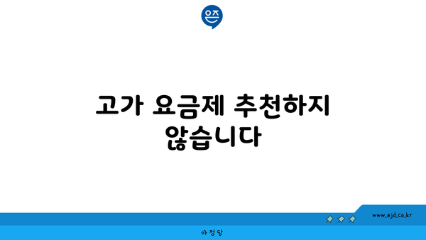 고가 요금제 추천하지 않습니다