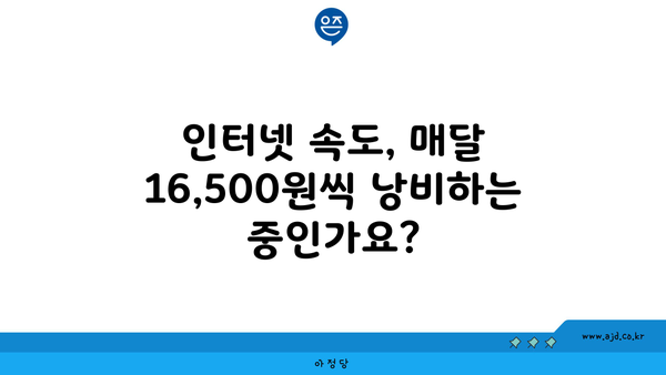 인터넷 속도, 매달 16,500원씩 낭비하는 중인가요?