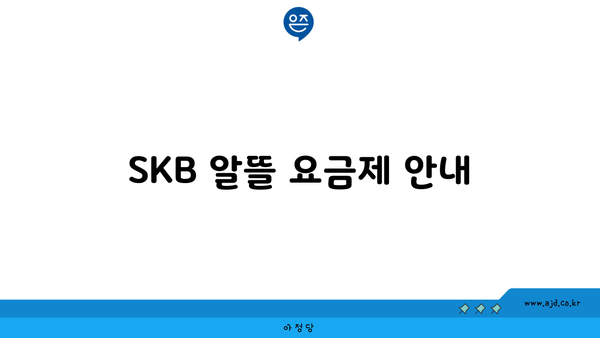 SKB 알뜰 요금제 안내