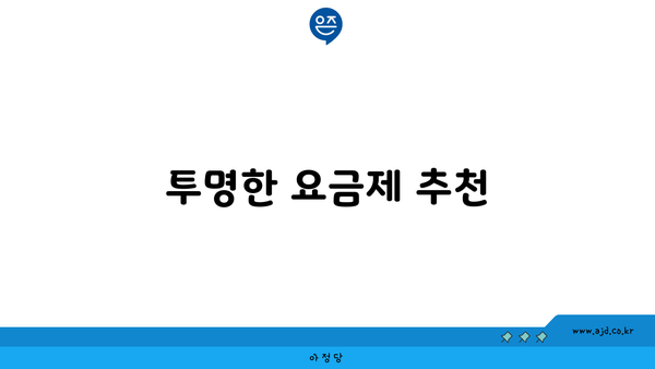 투명한 요금제 추천