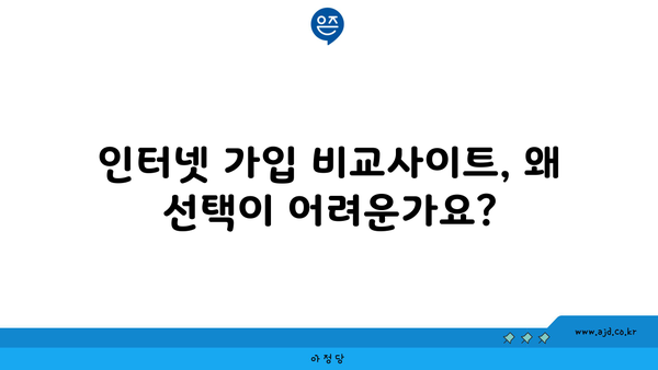 인터넷 가입 비교사이트, 왜 선택이 어려운가요?