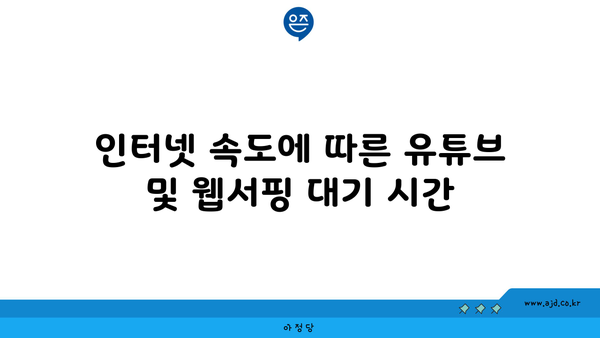 인터넷 속도에 따른 유튜브 및 웹서핑 대기 시간