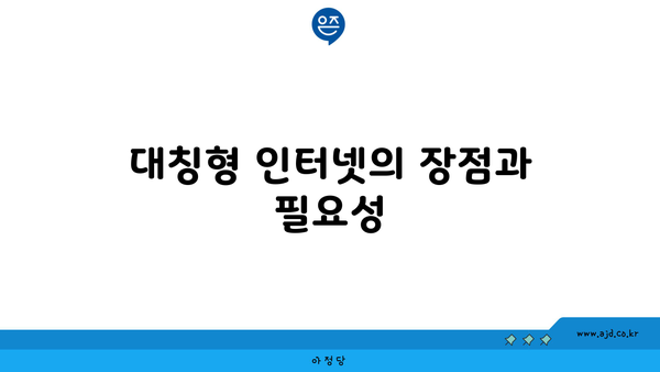 대칭형 인터넷의 장점과 필요성