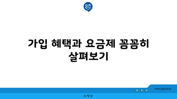 가입 혜택과 요금제 꼼꼼히 살펴보기