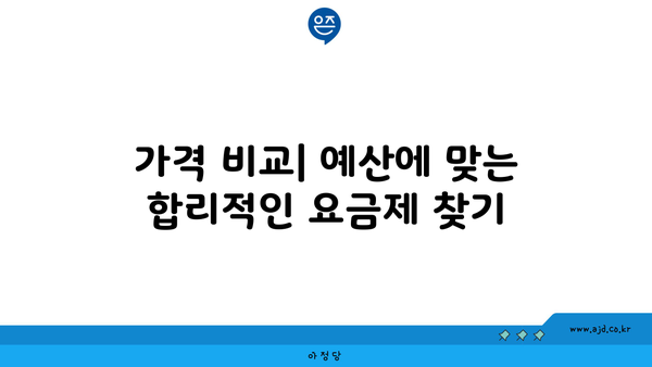 가격 비교| 예산에 맞는 합리적인 요금제 찾기