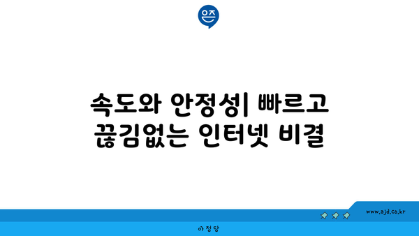 속도와 안정성| 빠르고 끊김없는 인터넷 비결