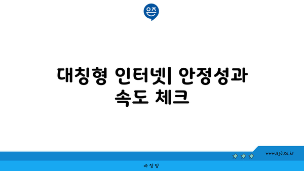 대칭형 인터넷| 안정성과 속도 체크