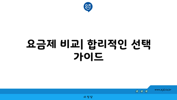 요금제 비교| 합리적인 선택 가이드