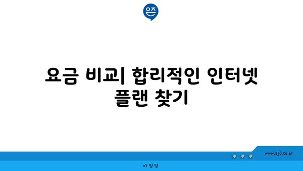 요금 비교| 합리적인 인터넷 플랜 찾기