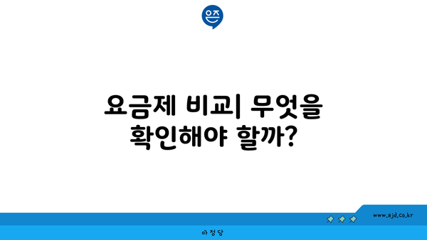 요금제 비교| 무엇을 확인해야 할까?