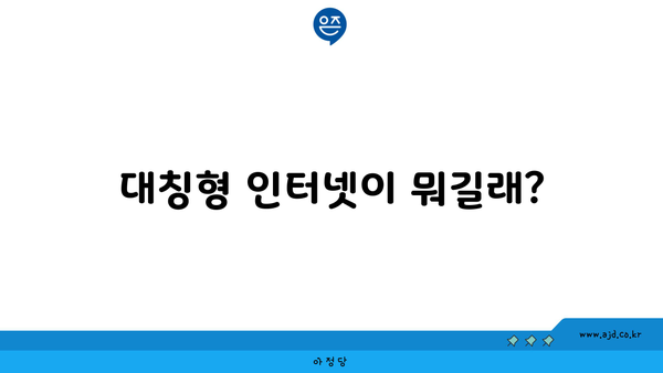 대칭형 인터넷이 뭐길래?