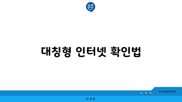 대칭형 인터넷 확인법