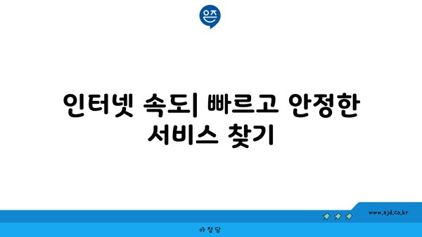 인터넷 속도| 빠르고 안정한 서비스 찾기