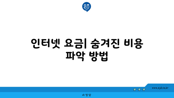 인터넷 요금| 숨겨진 비용 파악 방법