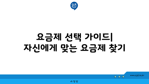 요금제 선택 가이드| 자신에게 맞는 요금제 찾기