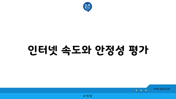 인터넷 속도와 안정성 평가