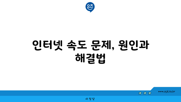 인터넷 속도 문제, 원인과 해결법