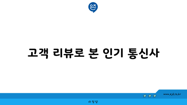 고객 리뷰로 본 인기 통신사